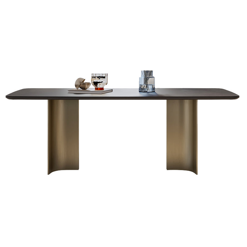 Nordic Glam Sintered Stone Rectangle Table Set 1/4/5/7 Pieces Dining Set