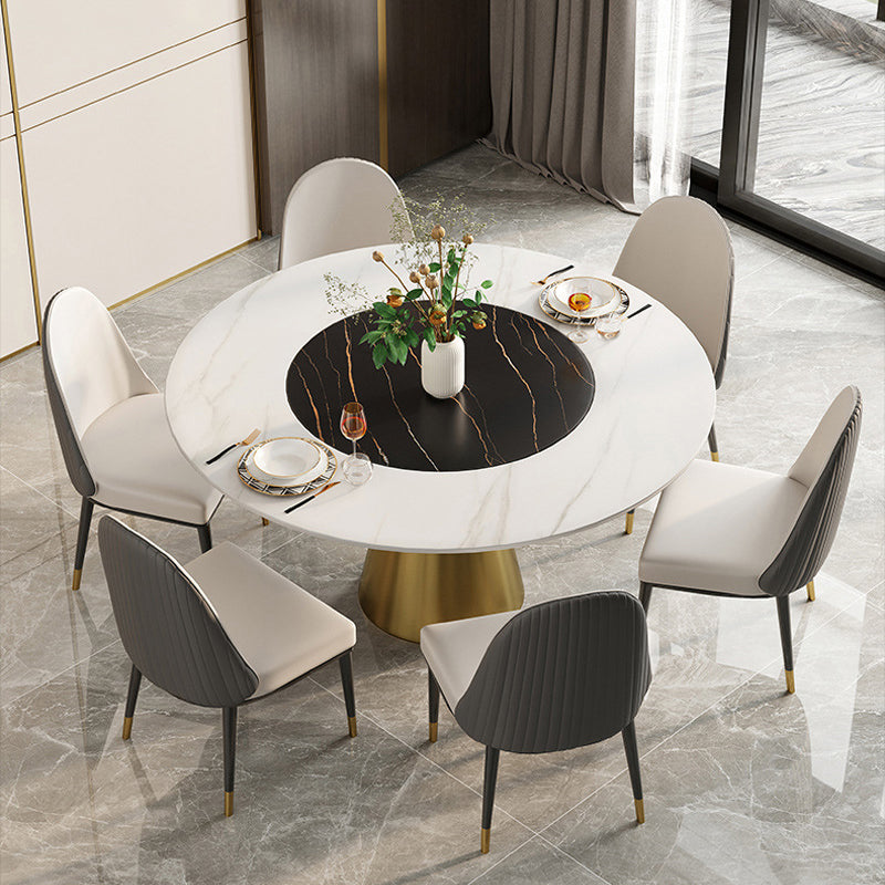 Scandinavian Round Dining Table Set 1/2/5/6/7 Pieces Home Dining Room Set