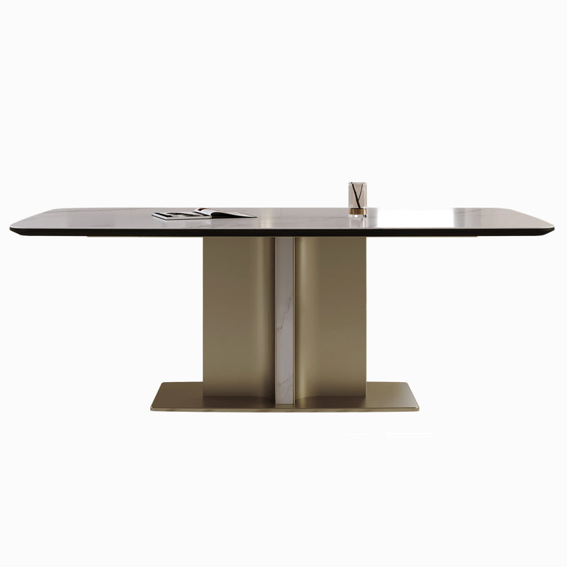 Nordic Glam Sintered Stone Rectangle Table Set 1/4/5/7 Pieces Dining Set for Home