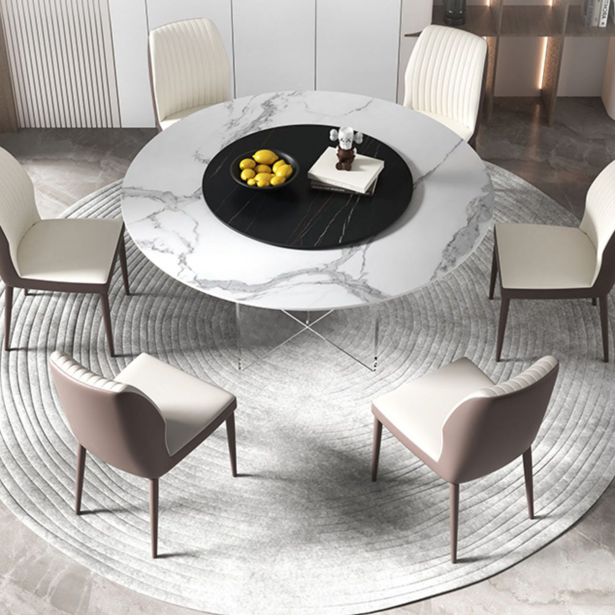 Contemporary Stone Dinner Table Round Dining Table for Dining Room