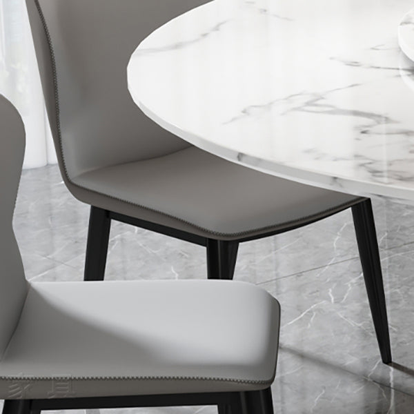 Stone Round Table Contemporary Dining Site Table with Turntable