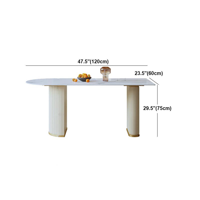 Metal Traditional Luxury Table Free Form Marble Top Table for Home