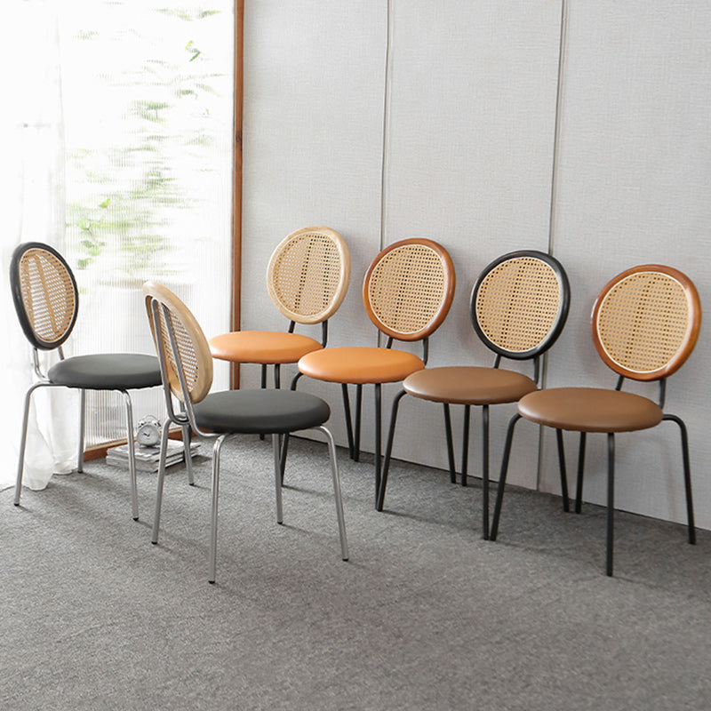 Contemporary Dining Side Chair PU Leather Stacking Side Chair