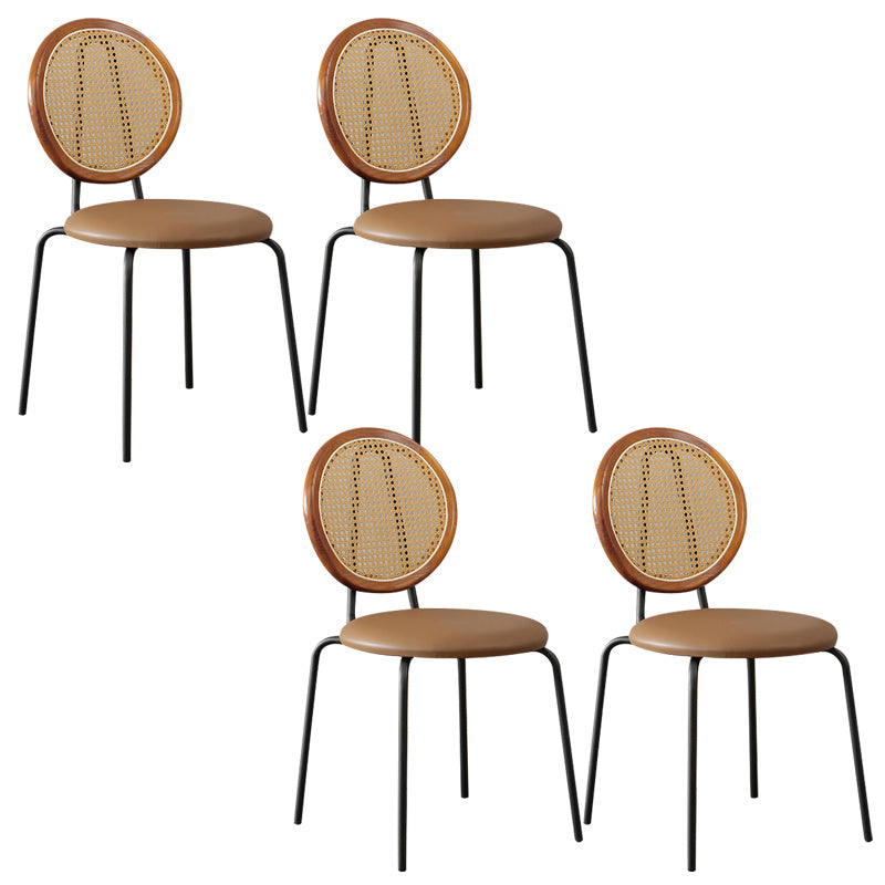 Contemporary Dining Side Chair PU Leather Stacking Side Chair