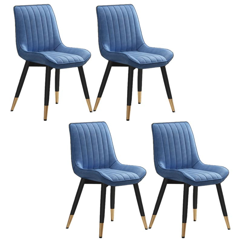 Glam Faux Leather Dining Chair Parsons Chair in Matte Finish for Home