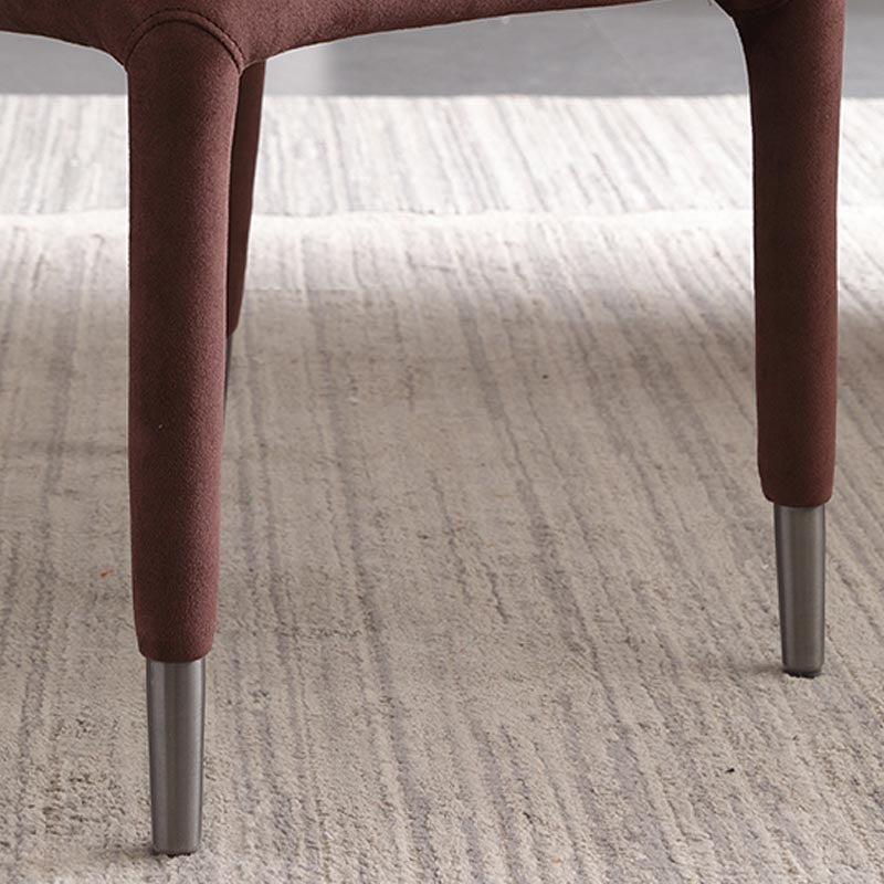 Glam Linen Dining Chair Wingback Side Chair with Steel Legs in Matte Finish