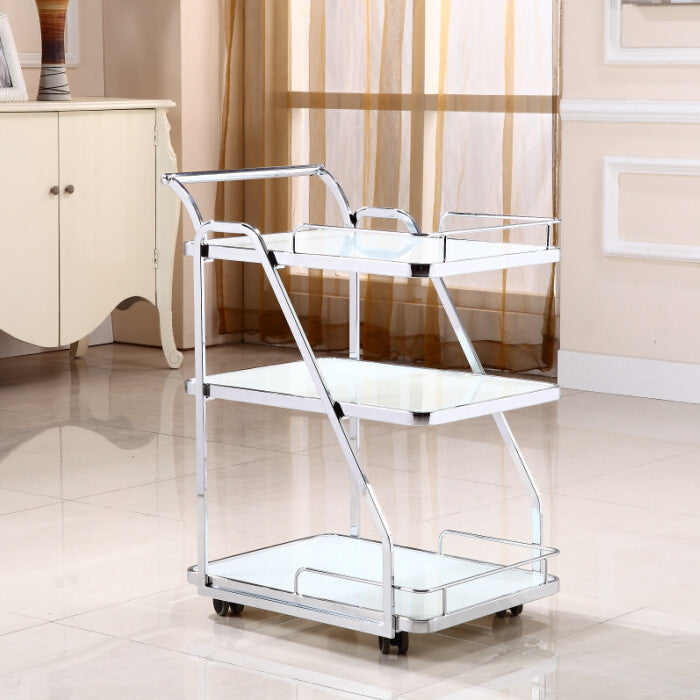 33.07"H Rolling Modern Prep Table Metal Rectangular Prep Table for Home Use