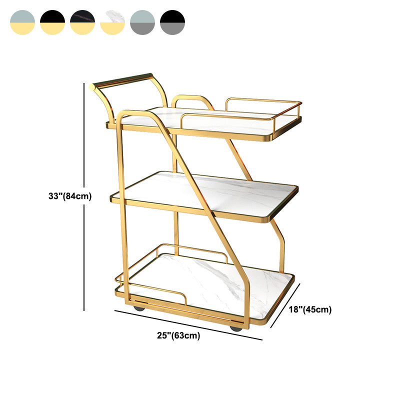 33.07"H Rolling Modern Prep Table Metal Rectangular Prep Table for Home Use