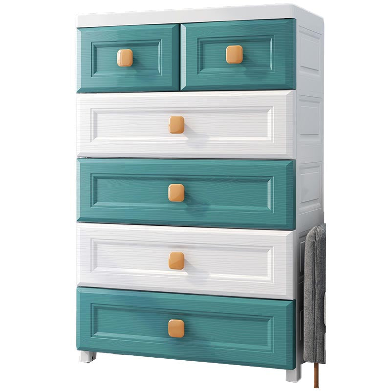 Plastic Home Non-Hanging Armoire Contemporary Style Cabinet with Drawers