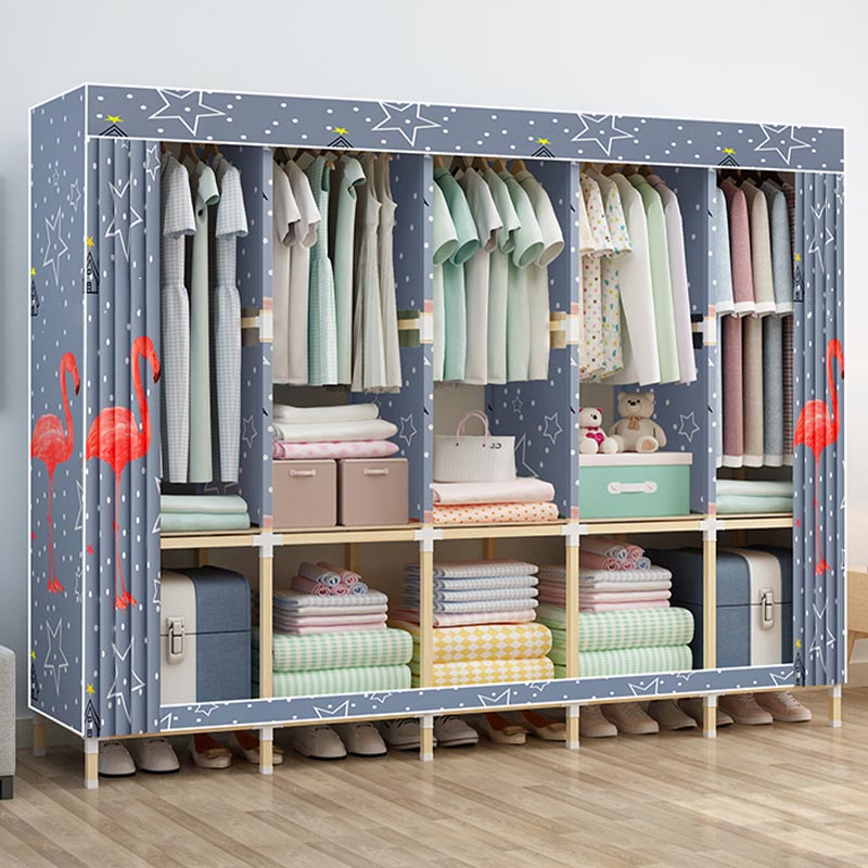 Contemporary Storage Cabinet Engineered Wood Wardrobe Closet