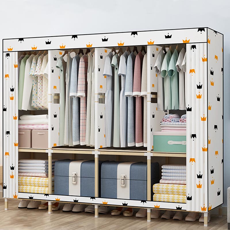 Contemporary Storage Cabinet Engineered Wood Wardrobe Closet