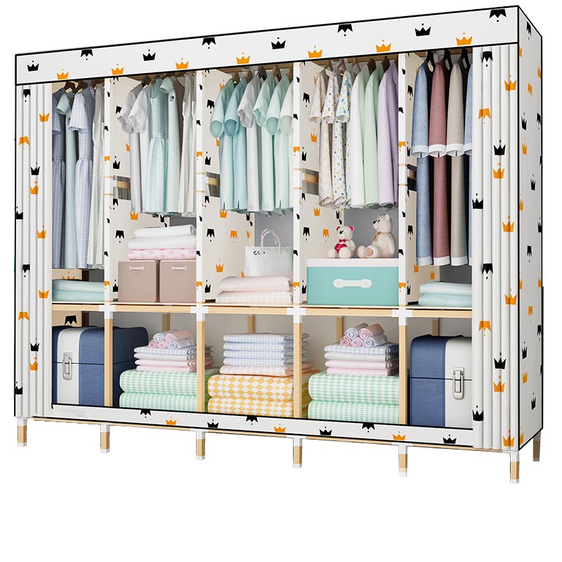 Contemporary Storage Cabinet Engineered Wood Wardrobe Closet