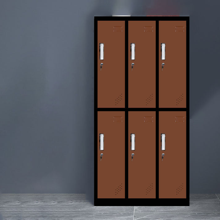 Contemporary Wardrobe 6-Door Metal Wardrobe Closet, 35.43" D x 16.53" W x 70.87" H