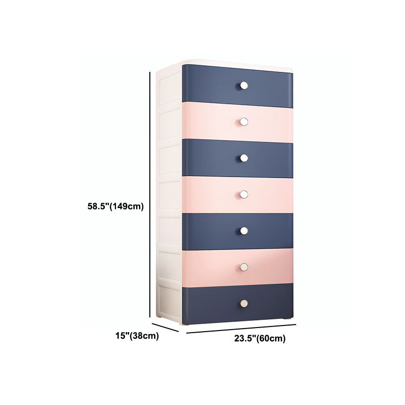 Plastic Wardrobe Cabinet with Drawer Non-Hanging Armoire Cabinet for Home