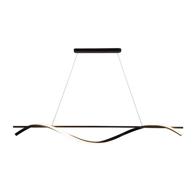 Simple Linear Hanging Island Light Metal Hanging Lighting Fixture for Sitting Room