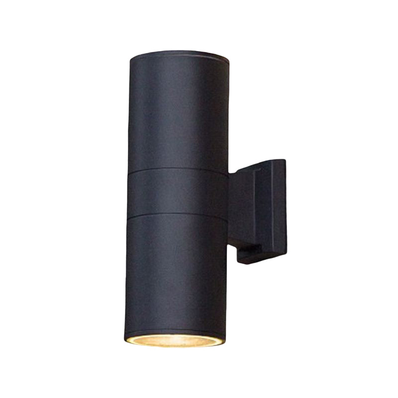 2 Light Cylindrical Wall Sconce Modern Style Metal Wall Lighting for Outdoor