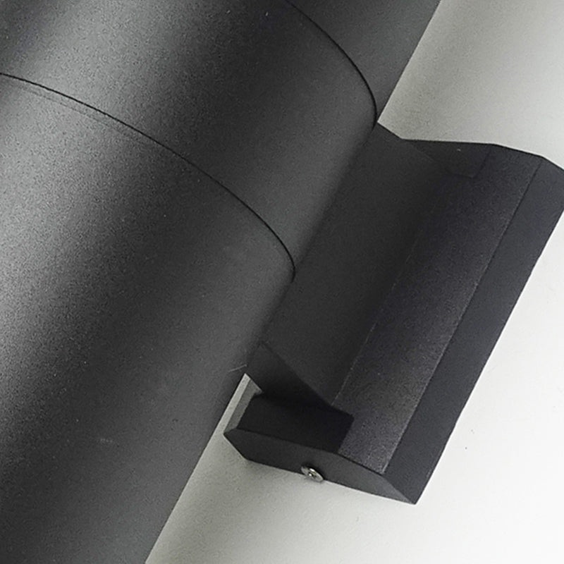 2 Light Cylindrical Wall Sconce Modern Style Metal Wall Lighting for Outdoor