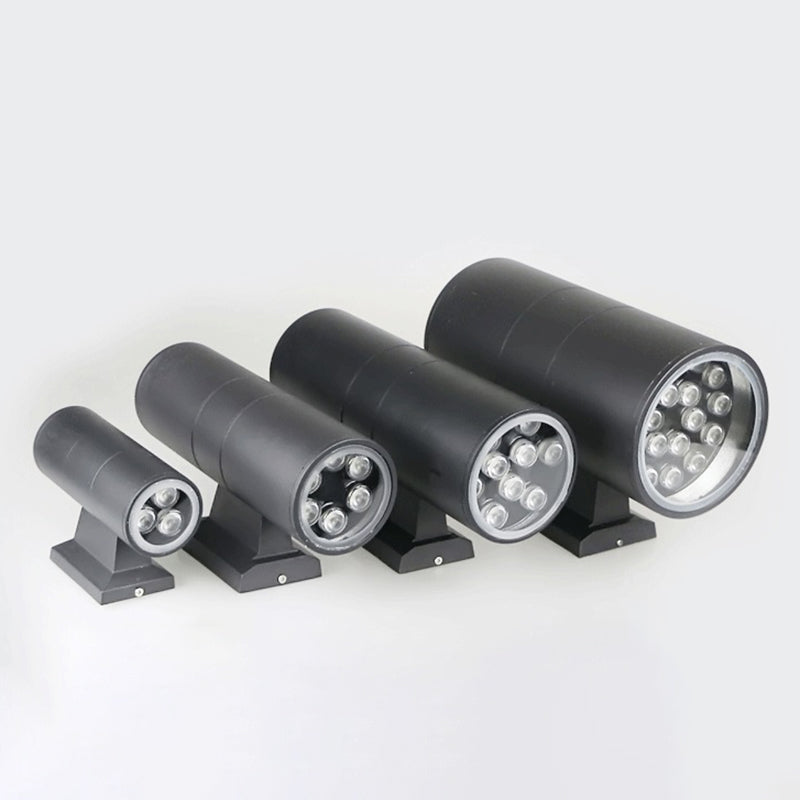 2 Light Cylindrical Wall Sconce Modern Style Metal Wall Lighting for Outdoor