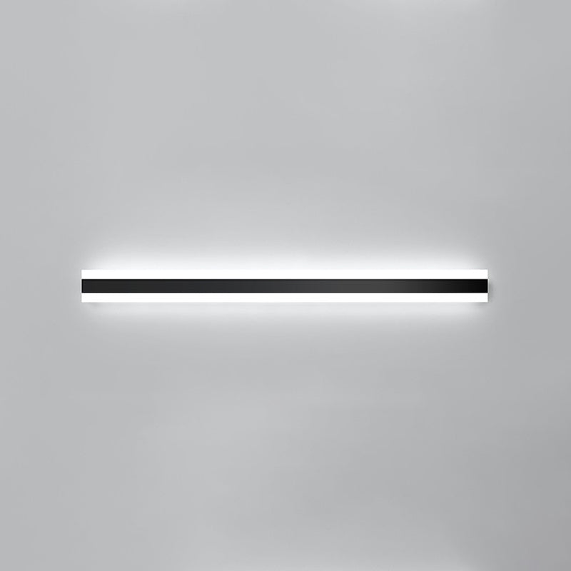 Linear Shape Metal Wall Light Modern Style 1 Light Wall Mounted Light in Black
