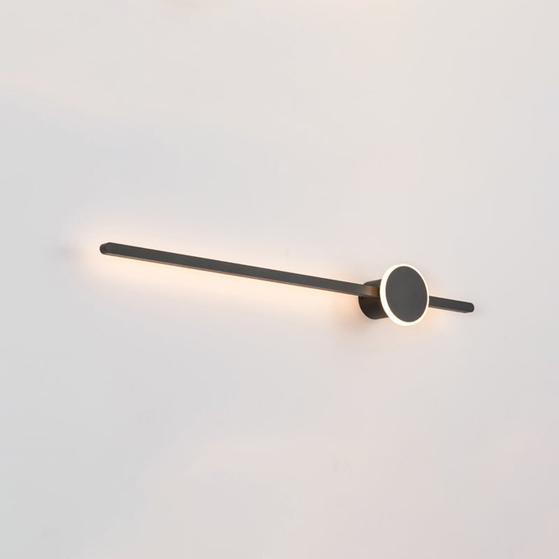 Metal Linear Shape Wall Light Modern Style 2 Lights Wall Mounted Light in Black