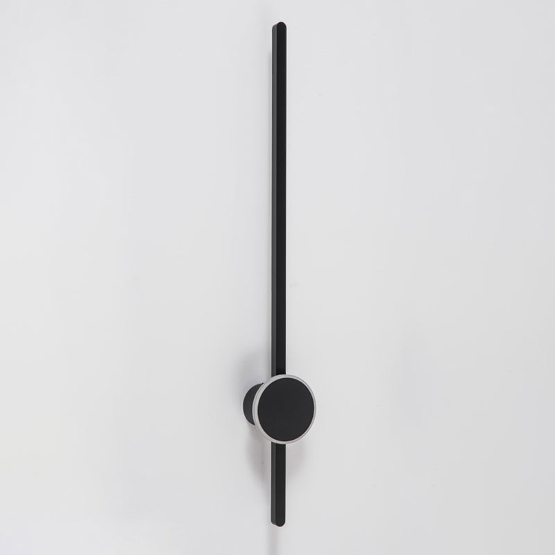 Metal Linear Shape Wall Light Modern Style 2 Lights Wall Mounted Light in Black