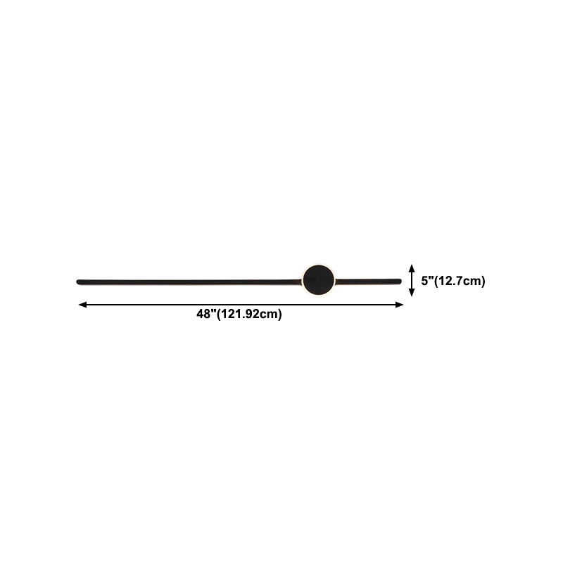 Metal Linear Shape Wall Light Modern Style 2 Lights Wall Mounted Light in Black