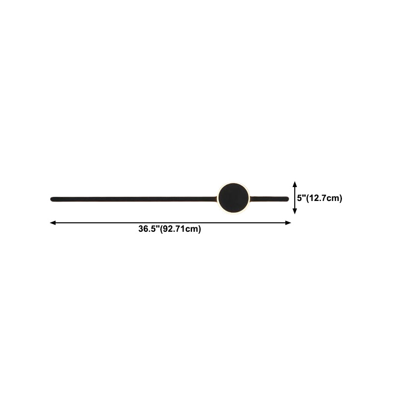 Metal Linear Shape Wall Light Modern Style 2 Lights Wall Mounted Light in Black
