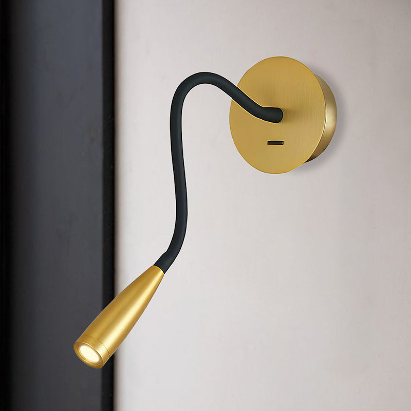 Modern Simple Metal Wall Light Cylinder Shape Adjustable LED Wall Lamp for Bedroom