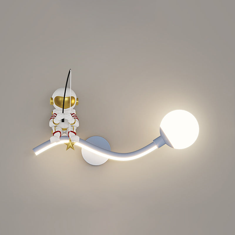 Astronaut LED Wall Mount Light Children Wall Light with Acrylic Shade for Kid's Room