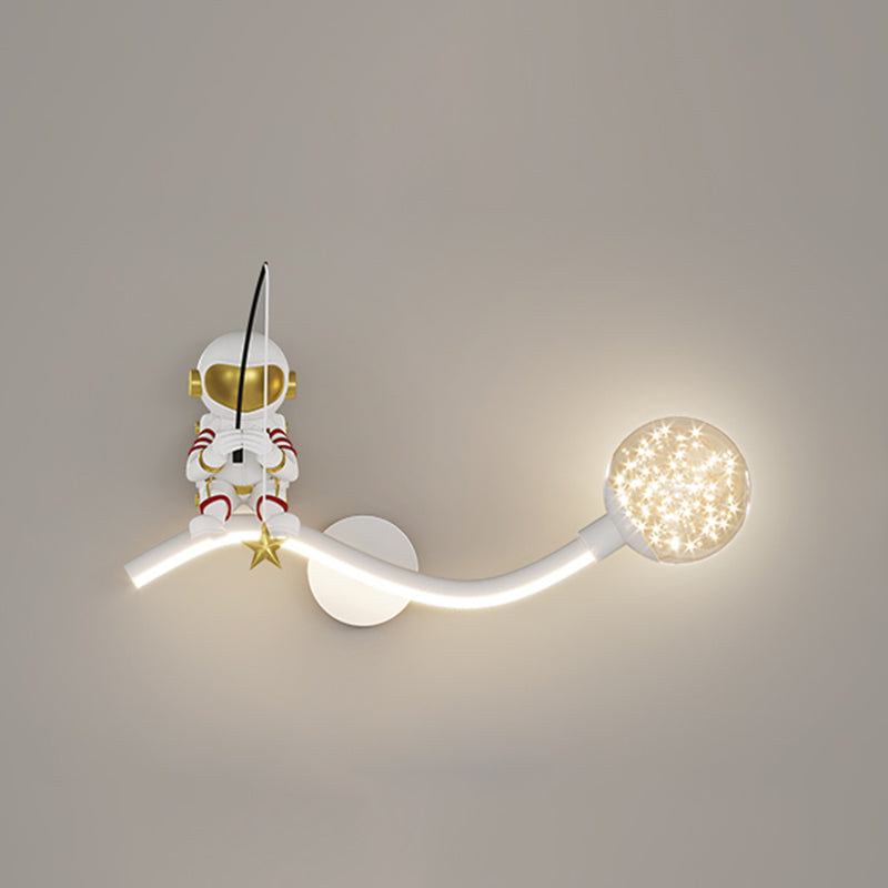 Astronaut LED Wall Mount Light Children Wall Light with Acrylic Shade for Kid's Room