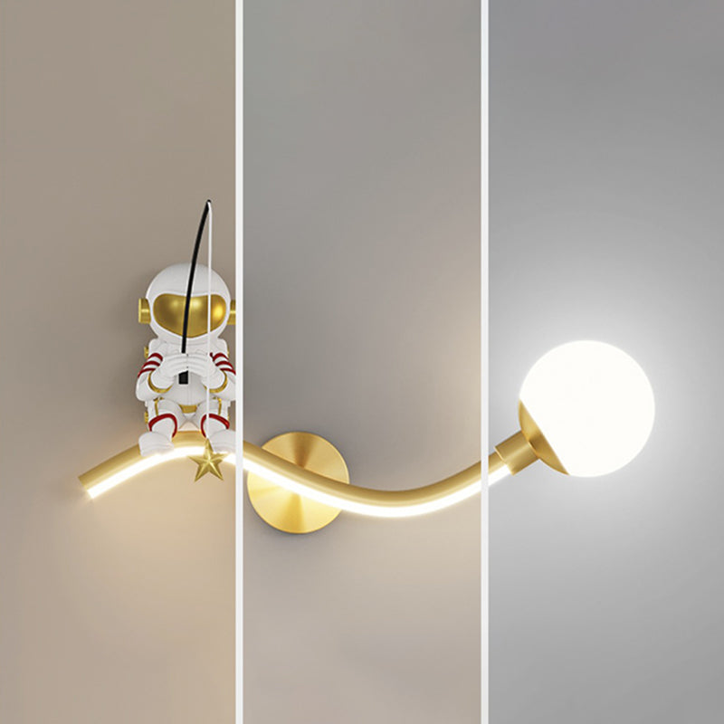 Astronaut LED Wall Mount Light Children Wall Light with Acrylic Shade for Kid's Room