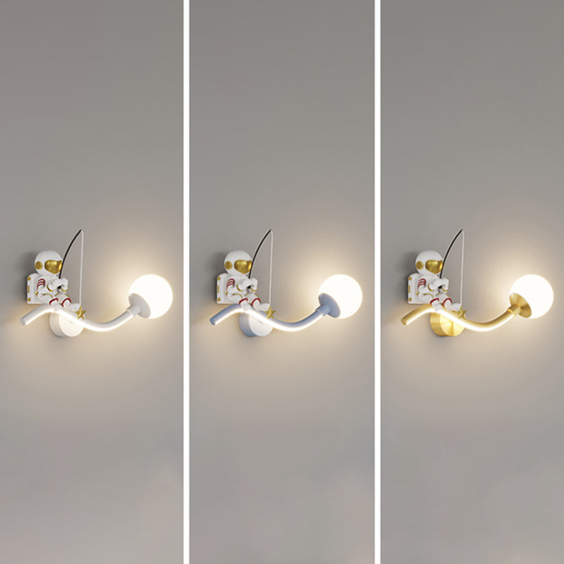 Astronaut LED Wall Mount Light Children Wall Light with Acrylic Shade for Kid's Room