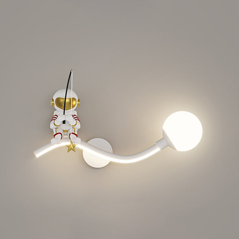 Astronaut LED Wall Mount Light Children Wall Light with Acrylic Shade for Kid's Room