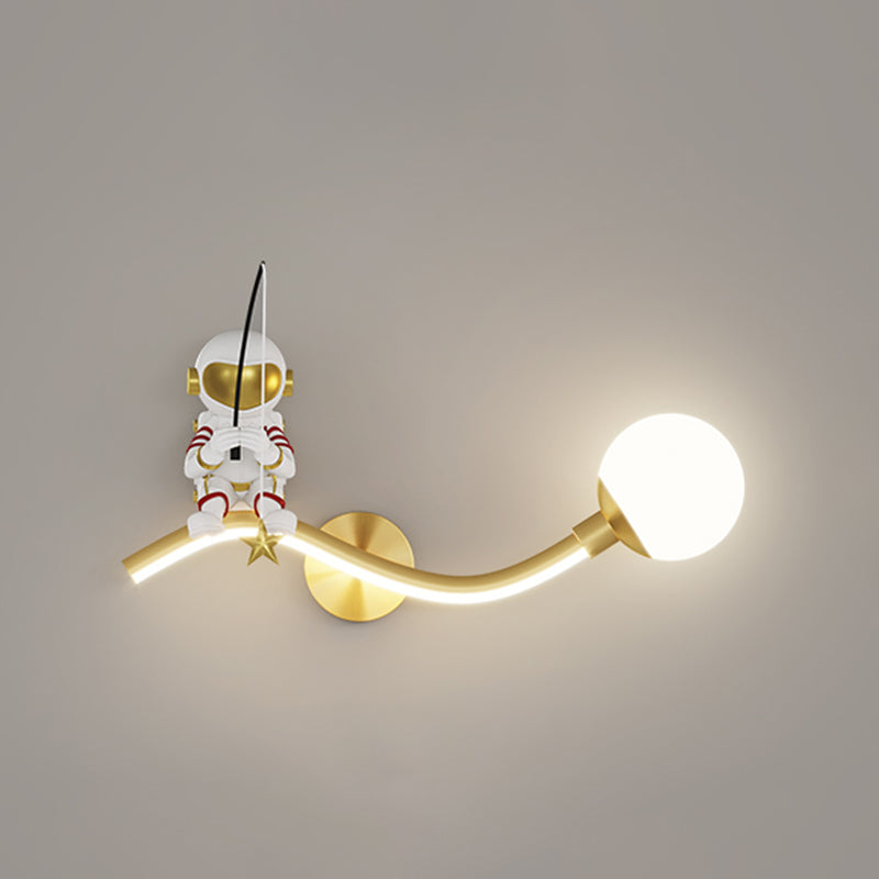 Astronaut LED Wall Mount Light Children Wall Light with Acrylic Shade for Kid's Room