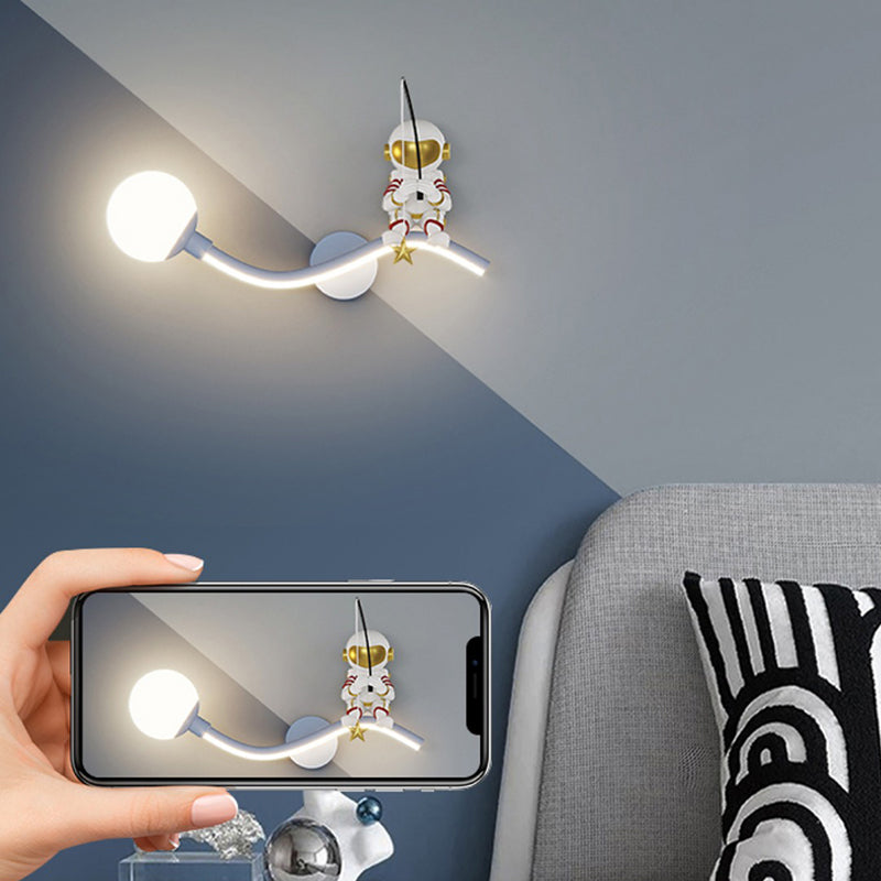Astronaut LED Wall Mount Light Children Wall Light with Acrylic Shade for Kid's Room