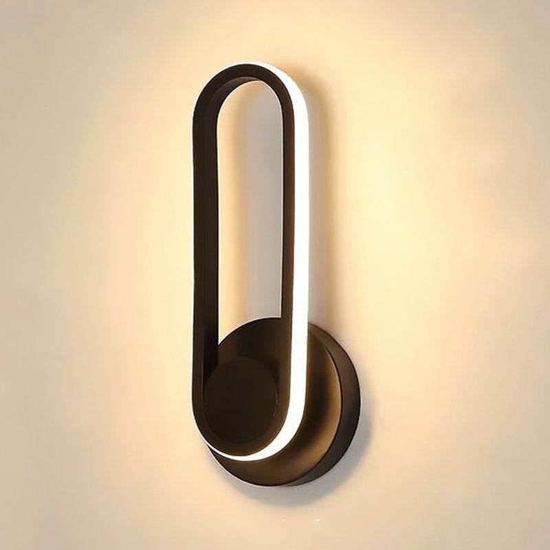 1-Light Oval Wall Mount Light Modern Style Metal Wall Sconce Lights