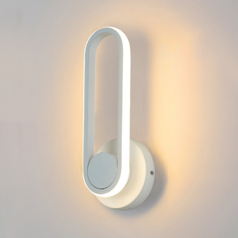 1-Light Oval Wall Mount Light Modern Style Metal Wall Sconce Lights