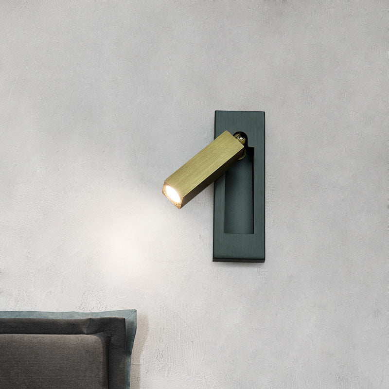 1-Light Rectangle Wall Mount Light Modern Style Metal Wall Sconce Lights