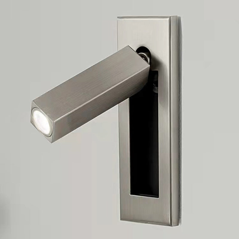 1-Light Rectangle Wall Mount Light Modern Style Metal Wall Sconce Lights