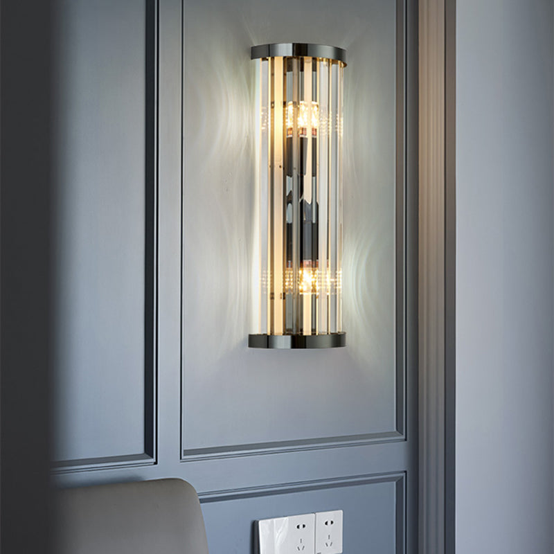 Crystal Geometry Shape Wall Lights Modern Style 2 Light Wall Sconce for Bedroom