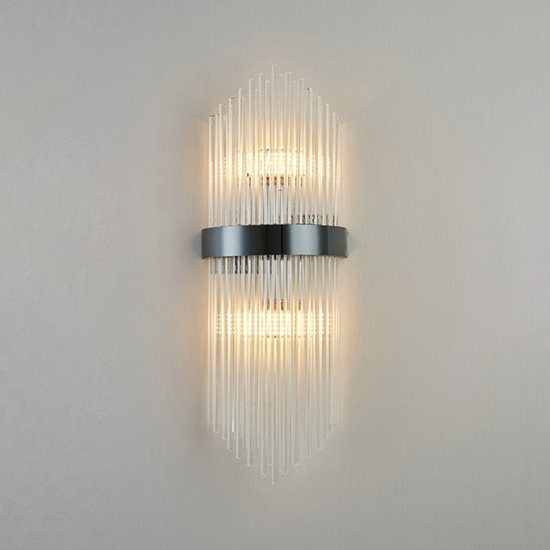 Crystal Geometry Shape Wall Lights Modern Style 2 Light Wall Sconce for Bedroom