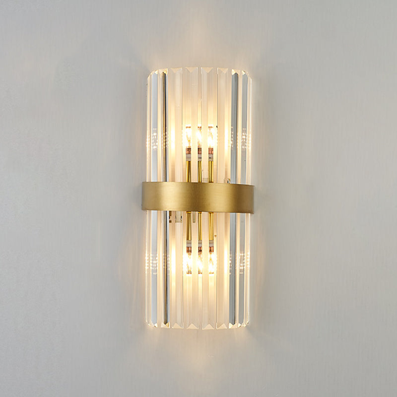 Crystal Geometry Shape Wall Lights Modern Style 2 Light Wall Sconce for Bedroom
