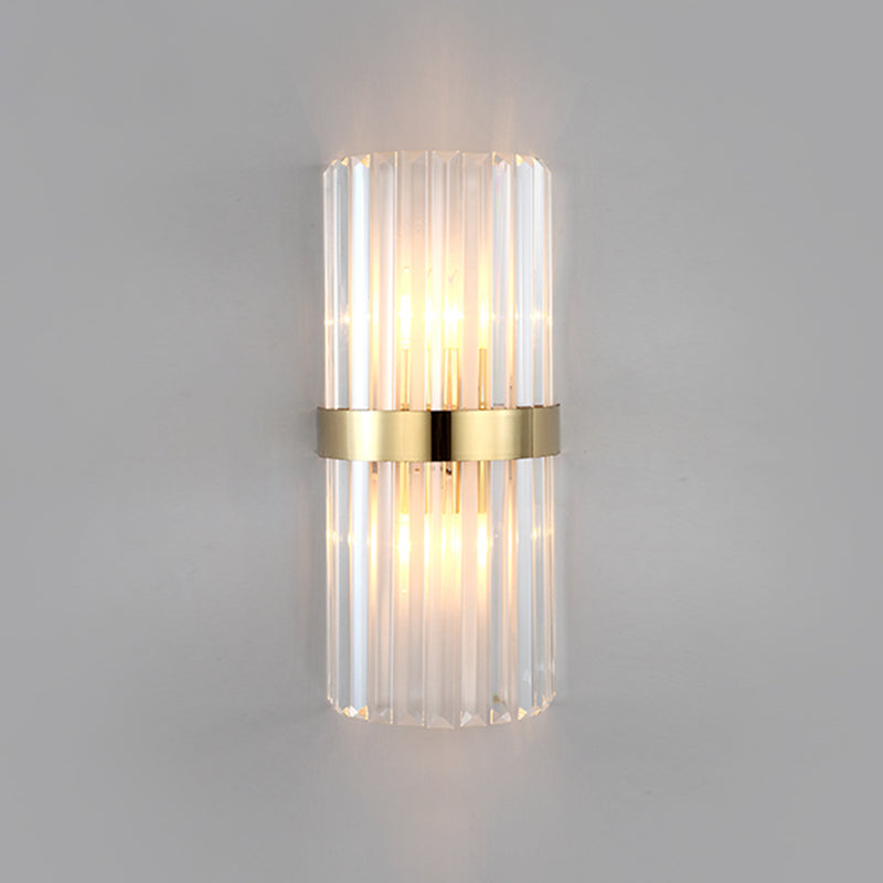 Crystal Geometry Shape Wall Lights Modern Style 2 Light Wall Sconce for Bedside