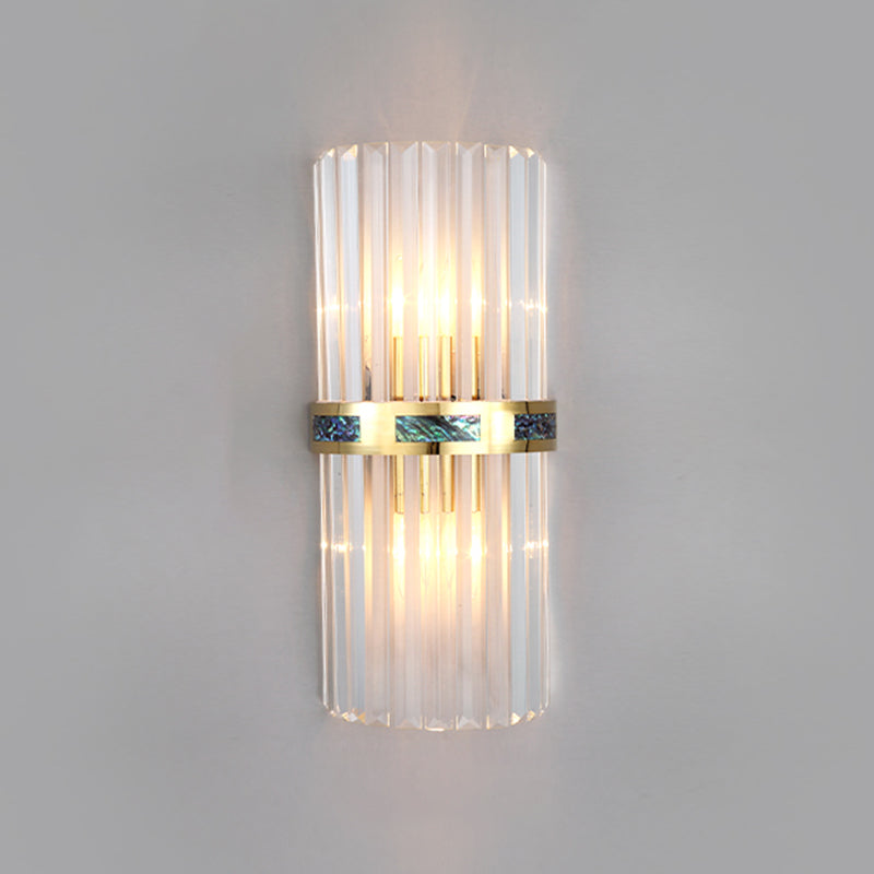 Crystal Geometry Shape Wall Lights Modern Style 2 Light Wall Sconce for Bedside