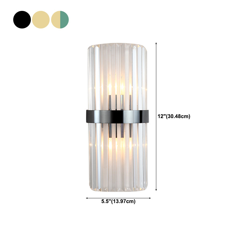 Crystal Geometry Shape Wall Lights Modern Style 2 Light Wall Sconce for Bedside