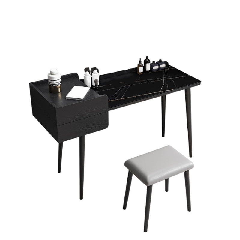 2 Storage Drawers Stone Top Vanity Table, 39.37"/47.24" W Make-up Vanity Set