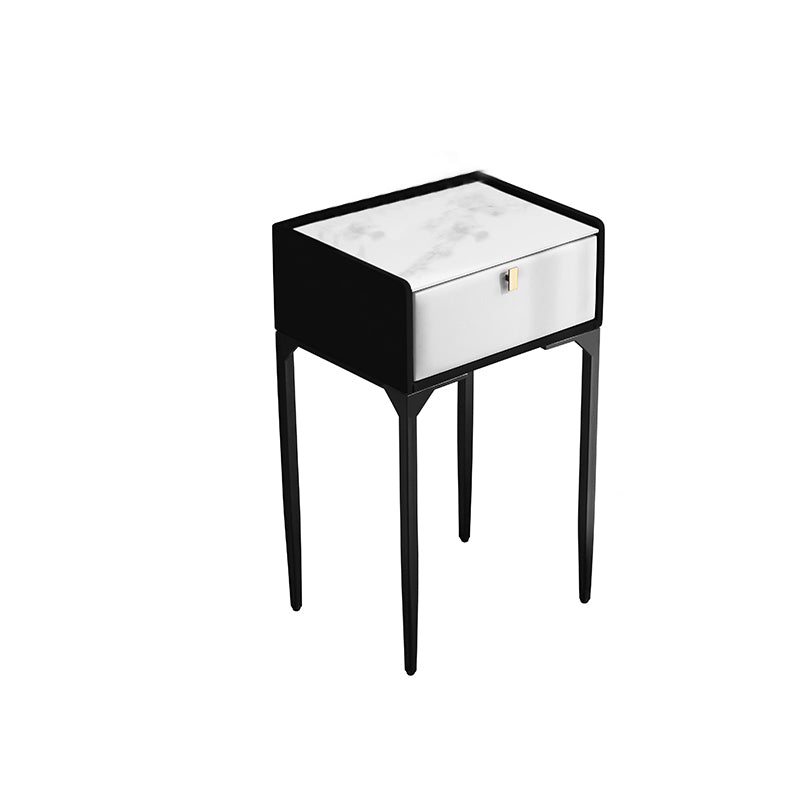 Wood/Stone Vanity Set with Stool, 1 Drawer Modern Dresser - 30.7" H
