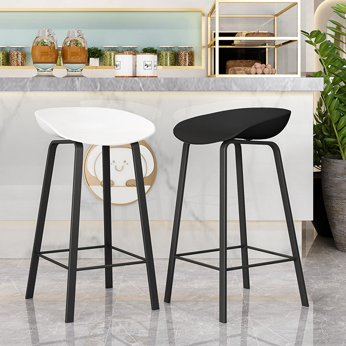 Modern Backrest Armless Counter Stool Iron Cafe Bar Stool with Pedal and Acrylic Seat