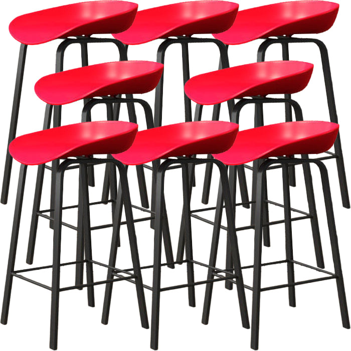 Modern Backrest Armless Counter Stool Iron Cafe Bar Stool with Pedal and Acrylic Seat