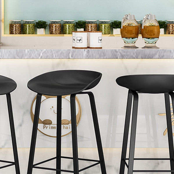 Modern Backrest Armless Counter Stool Iron Cafe Bar Stool with Pedal and Acrylic Seat